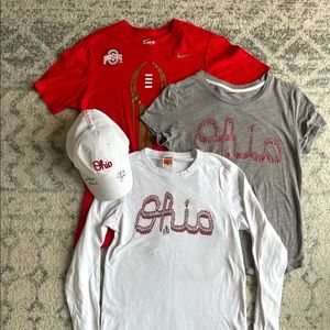 Lot of 4 Homage and Nike Ohio State Gear - shirts and autographed hat